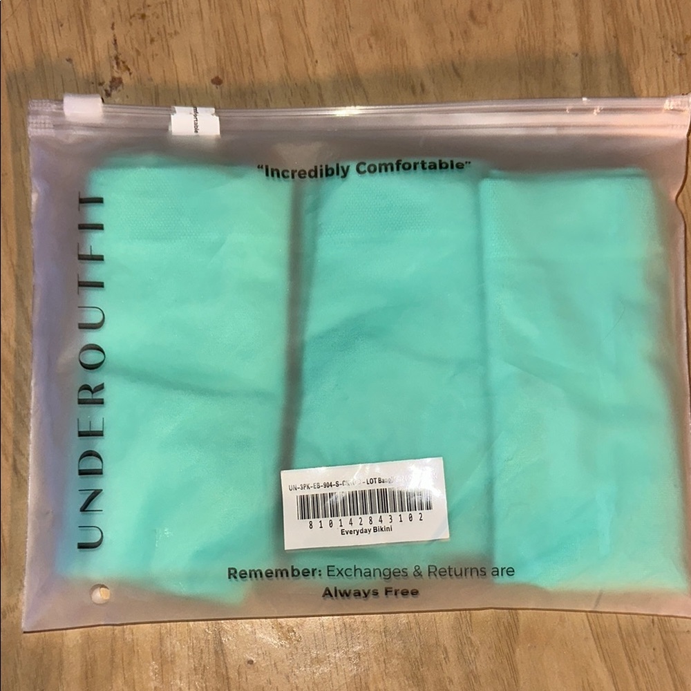 Underoutfit Women’s Everyday - U Bikini 3 pack - Aqua - Small - NIP